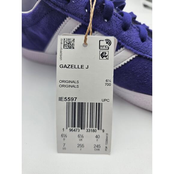 Adidas Unisex Size 7 Energy Ink Purple Gazelle Low Top Ortholite Sneakers NWT - Picture 7 of 7